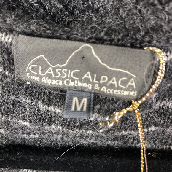 Classic Alpaca Sweater Womens Medium Gray SBaby Alpaca Big Collar Artsy NEW - Picture 8 of 16